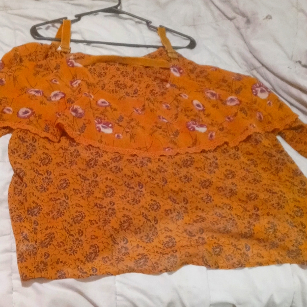 Off the shoulder printed blouse